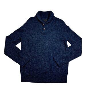 J. Crew 100% Lamb Wool Pullover Shawl Collar Sweater With Buttons Men's Medium